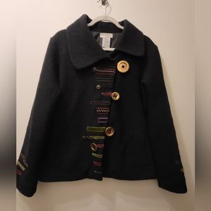 North Style 100% Wool Peacoat‎ Women's Sz Small Bohemian Whimsigoth Witchy Y2K